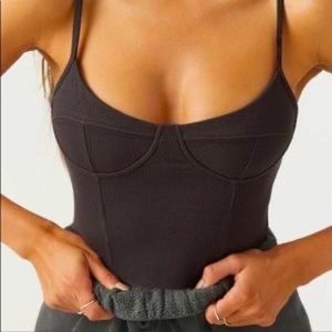 Joah Brown Bustier Cami tank vintage black xs small